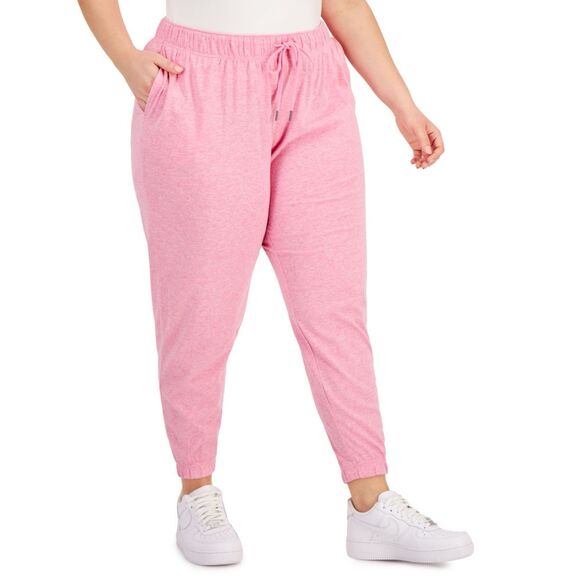 ID Ideology Off Duty Plus Size Jogger Pants Candy Pink Heather Size 1X - Picture 1 of 3